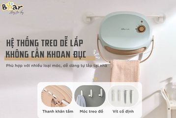 Máy Sưởi Đa Năng Bear DNQ-A19B1 - Công Nghệ PTC Nhanh, Thiết Kế Gọn Nhẹ, Chống Thấm IPX2 Cho Phòng Tắm, Phòng Khách, Phòng Ngủ
