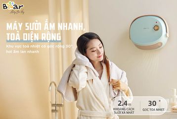 Máy Sưởi Đa Năng Bear DNQ-A19B1 - Công Nghệ PTC Nhanh, Thiết Kế Gọn Nhẹ, Chống Thấm IPX2 Cho Phòng Tắm, Phòng Khách, Phòng Ngủ