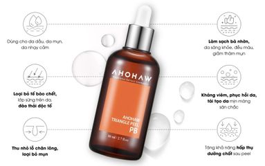 Serum Peel Da Dầu Mụn Ahohaw Triangle Peel PB - Giúp Làm Sạch Bã Nhờn, Ngăn Ngừa Mụn, Cải Thiện Da Dầu Mụn 80ml