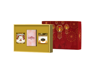 Hộp quà Tết giá rẻ Mộc Hương Sơn QT3.05 (saffron Jahan, trà, mật ong)