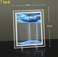 Tranh Cát Chảy 3D Để Bàn Trang Trí Khung Chữ Nhật - Nghệ Thuật Thư Giãn Sống Động, Chất Liệu Thủy Tinh và Acrylic