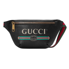 Túi Bumbag Gucci Logo-Print Leather 019182 màu đen