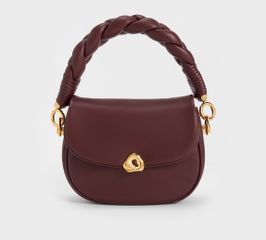 Túi xách nữ Moira Braided Handle Bag CK2-50270993 Dark Chocolate