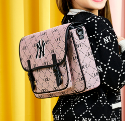 Túi Xách Trẻ Em MLB Diamond Monogram Jacquard NY Yankees Hồng - Balo Tiện Lợi Đi Học, Chơi, Phong Cách Thời Trang Nam Nữ