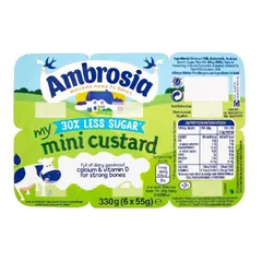 Vỉ 6 hộp váng sữa nguội Ambrosia Custard cho bé từ 6 tháng tuổi