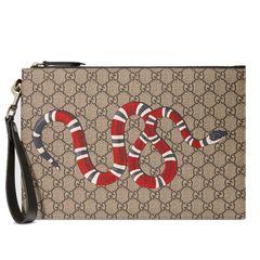 Ví nam cầm tay Gucci Bestiary Pouch With Kingsnake 019224