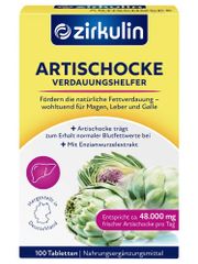 Viên Uống Atiso Zirkulin Artischocke 100 Viên - Hỗ Trợ Bổ Gan và Tiêu Hóa Hiệu Quả - Chiết Xuất Lá Atisô Tươi 15.000 mg