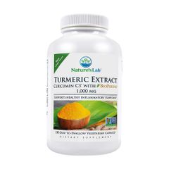 Viên uống tinh chất nghệ Nature's Lab Turmeric Curcumin C3 1000mg - Hỗ trợ tiêu hóa, kháng viêm, tăng sức đề kháng, chống oxy hóa, đẹp da.