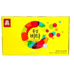 Nước Uống Hồng Sâm Vitamin C KGC Red Ginseng Vita - Nước Bổ Sung Sức Khỏe Từ Hồng Sâm 6 Năm Tuổi, Hỗ Trợ Làm Đẹp Da 100ml x10 Chai