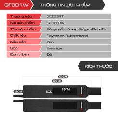 Băng quấn cổ tay tập gym Goodfit GF301W màu đen - Hỗ trợ tăng lực, giảm chấn thương cho người tập thể hình, dụng cụ thể thao chất lượng.