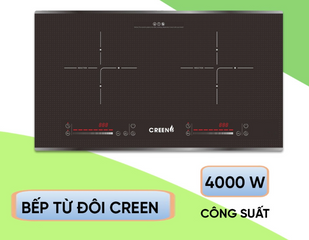 Bếp Từ Điện Đôi Creen CR-IHPMI968MS-400 - Công Suất 4000W, Bảng Điều Khiển Cảm Ứng, Thiết Kế Hiện Đại Từ Tây Ban Nha