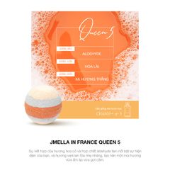 Bom tắm Jmella No.4 Queen 5 - Hương hoa cỏ và Aldehyde, Thư giãn, Giúp da mềm mại - Bộ 200g x 2 viên