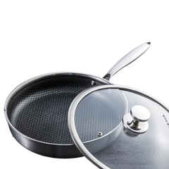 Chảo Inox Chống Dính 3 Lớp Nắp Kính 28cm Creen CR-NJA28IH - Siêu Bền, Thiết Kế Sang Trọng, Phù Hợp Với Mọi Bếp