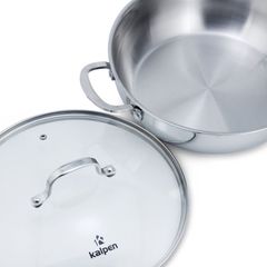 Chảo Lẩu Inox 304 Đúc Liền Kalpen KP-8528 Kích Thước 28cm - Dùng Nấu Lẩu Cho 5-6 Người, Chất Liệu Bền Bỉ, Thiết Kế Thông Minh
