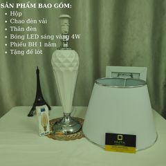 Đèn Ngủ Để Bàn Gốm Sứ HUTA S09 - Kiểu Dáng Sang Trọng, Ánh Sáng Dịu Nhẹ Cho Phòng Ngủ Thư Giãn, Đọc Sách