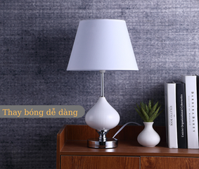 Đèn Ngủ Để Bàn Thân Sứ HUTA S10 - Thiết Kế Sang Trọng Với Ánh Sáng Dịu Nhẹ, Phù Hợp Để Đọc Sách Và Thư Giãn