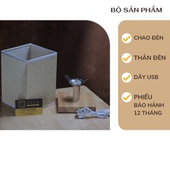 Đèn Ngủ Gỗ Để Bàn Huta Light For Life G3S - Thiết Kế Hiện Đại, Chao Vải Cao Cấp, Ánh Sáng Dịu Nhẹ, Phù Hợp Mọi Không Gian