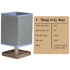 Đèn Ngủ Gỗ Để Bàn Huta Light For Life G3S - Thiết Kế Hiện Đại, Chao Vải Cao Cấp, Ánh Sáng Dịu Nhẹ, Phù Hợp Mọi Không Gian