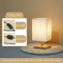 Đèn Ngủ Gỗ Để Bàn Huta Light For Life G3S - Thiết Kế Hiện Đại, Chao Vải Cao Cấp, Ánh Sáng Dịu Nhẹ, Phù Hợp Mọi Không Gian