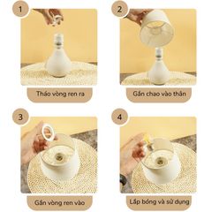 Đèn Ngủ Gốm Sứ Huta Light For Life S1 - Đèn Bàn LED Tiết Kiệm Điện, Trang Nhã Cho Không Gian Sống Thư Giãn