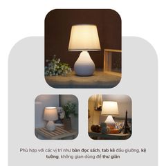 Đèn Ngủ Gốm Sứ Huta Light For Life S1 - Đèn Bàn LED Tiết Kiệm Điện, Trang Nhã Cho Không Gian Sống Thư Giãn
