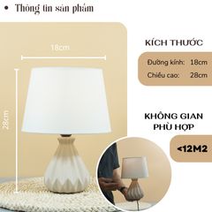 Đèn Ngủ Gốm Sứ Huta Light For Life S13 - Đèn Bàn Trang Trí Thiết Kế Thanh Lịch, Ánh Sáng Vàng Ấm Thư Giãn Gợi Cảm Hứng