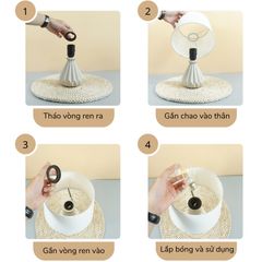 Đèn Ngủ Gốm Sứ Huta Light For Life S13 - Đèn Bàn Trang Trí Thiết Kế Thanh Lịch, Ánh Sáng Vàng Ấm Thư Giãn Gợi Cảm Hứng