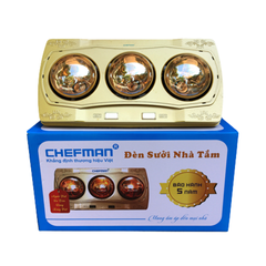 Đèn Sưởi Nhà Tắm 3 Bóng 875W Chefman CM-623B - Đèn Hồng Ngoại Hiện Đại, Tiết Kiệm Điện và Thân Thiện Với Sức Khỏe