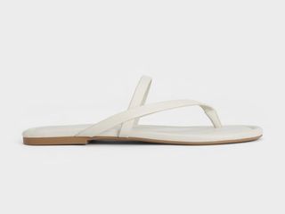 Dép Charles & Keith Strappy Thong Sandals CK1-70060593 Chalk