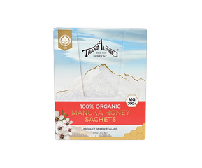 Mật Ong Hữu Cơ Manuka MG300+ TranzAlpine Organic 25 Gói - Kháng Khuẩn Cao, Hỗ Trợ Miễn Dịch và Tiêu Hóa Tự Nhiên