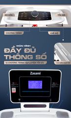 Máy Chạy Bộ Zasami KZ-C2205M - Động Cơ 3HP, Tập Đa Dạng, Hệ Thống Giảm Chấn, Khung Chắc Chắn, Hỗ Trợ 130kg, Tùy Chỉnh Bài Tập