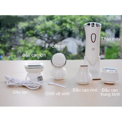 Máy Rửa Mặt Rio 4in1 - Shaver & Facial Brush Đa Năng, Chống Nước IPX7, Lý Tưởng Cho Làm Sạch & Tỉa Lông Mày, Dễ Dàng Mang Theo