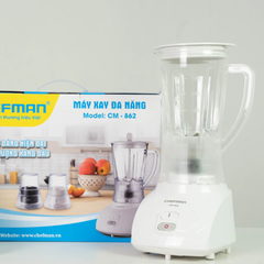 Máy Xay Đa Năng 3 Cối Chefman CM-862 - Thiết Kế Hiện Đại, Xay Sinh Tố, Đá & Nguyên Liệu Khô, Tiện Lợi Cho Nhà Bếp