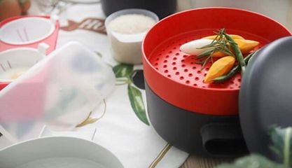Nồi 4 Tầng Đa Năng Multi Roichen Hàn Quốc - Nấu Canh, Soup, Hấp, Nướng Đồng Thời Trong Lò Vi Sóng, Tiết Kiệm Thời Gian Nấu Nướng