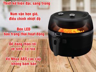 Nồi Chiên Không Dầu Rapido RAF6.5M2 6.5L - Công Suất 1800W, Tiết Kiệm Điện, Công Nghệ Inverter, Kiểu Dáng Sang Trọng, Hợp Thời Trang