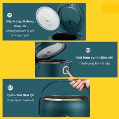 Nồi Cơm Điện Hẹn Giờ Chống Dính Bear DFB-P30R3 - Đa Năng 3L, Nấu Cơm, Cháo, Canh, Giữ Ấm 24h - Tiện Ích Cho Gia Đình