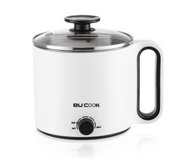 Nồi Lẩu Điện Mini Bu Cook BNP6868 1.5L - Công Suất 900W, Chống Dính, Dành Cho Nhóm 2-3 Người, Màu Trắng Hiện Đại