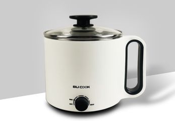 Nồi Lẩu Điện Mini Bu Cook BNP6868 1.5L - Công Suất 900W, Chống Dính, Dành Cho Nhóm 2-3 Người, Màu Trắng Hiện Đại