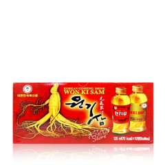 Nước Sâm Tươi Nguyên Củ Won Ki Sam - Thức Uống Bồi Bổ Sức Khỏe Hàn Quốc, Giải Khát Tăng Cường Đề Kháng, 120ml x 10 Chai