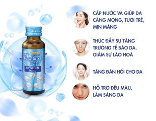 Nước Uống Làm Đẹp Da Hyaluron Top Shinnippai - Cấp Nước, Tăng Độ Ẩm, Ngăn Ngừa Nếp Nhăn (Hộp 10 Chai 50ml)