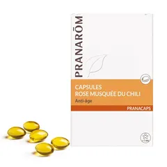 Viên Uống Dầu Tầm Xuân Pranarom Capsules Rose Musquee Du Chili - Hỗ Trợ Làm Sạch Da, Tăng Sinh Collagen, Chống Lão Hóa Da 40 Viên
