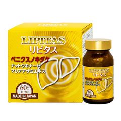 Viên Uống Giảm Mỡ Máu Lipitas - Hỗ Trợ Thải Độc Gan, Bảo Vệ Tim Mạch, Tăng Cường Sức Khỏe, 60 Viên, Nhật Bản