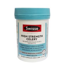 Viên uống Swisse High Strength Celery 5000mg - Hỗ trợ điều trị bệnh gút, cải thiện sức khỏe, dễ uống, cụ thể cho người dùng 50 viên.