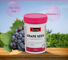 Viên uống Swisse Grape Seed 14,250mg - Tăng cường sức khỏe, thanh lọc cơ thể, hỗ trợ làm đẹp da và độ đàn hồi tự nhiên