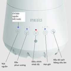 Máy tạo ẩm và khuếch tán tinh dầu HoMedics UHE-WM10 2 trong 1 - Phun sương ấm/lạnh, điều khiển từ xa, bảo vệ sức khỏe, thiết kế hiện đại