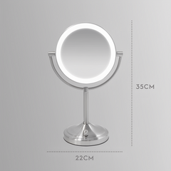 Gương Trang Điểm 2 Mặt HoMedics Kèm Đèn LED MIR-8150-EU - Gương Chân Thật 16.7cm, Thiết Kế Xoay 360 Độ, Phù Hợp Làm Đẹp và Trang Trí Nhà Ở