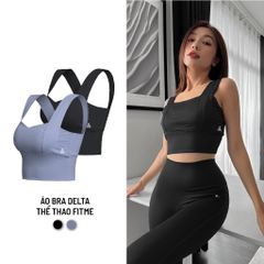 Áo Bra Tập Gym Fitme Delta Thể Thao 2 Lớp Co Giãn 4 Chiều - Thoải Mái Cho Yoga, Aerobic, và Gym Nữ