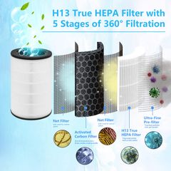 Lõi Lọc Không Khí HEPA HoMedics AP-T40FL - Lọc Bụi, Khói, Chất Gây Dị Ứng, Tương Thích Máy Lọc AP-T40/T45, Bảo Hành 2 Năm