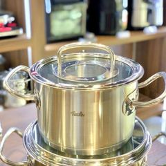 Bộ Nồi 5 Món Fissler Original Profi Vung Kính Cao Cấp - Chảo Quai Thép Không Gỉ Thân Bóng, Dùng Cho Mọi Loại Bếp