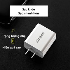 Củ Sạc Nhanh Mini 20W PD 3.0 zicBee MGA016 - Sạc Tốc Độ Cao cho Điện Thoại, iPad, Airpods, Apple Watch, Thiết Kế Gọn Nhẹ, USB-C